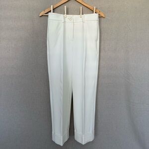 Talbots | Cropped Cuffed Trousers | Cream